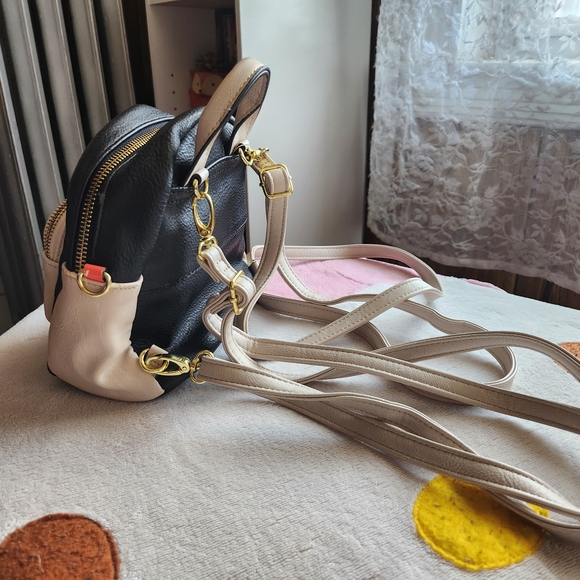 Steve Madden Black and Cream Mini Backpack - Picture 6 of 7